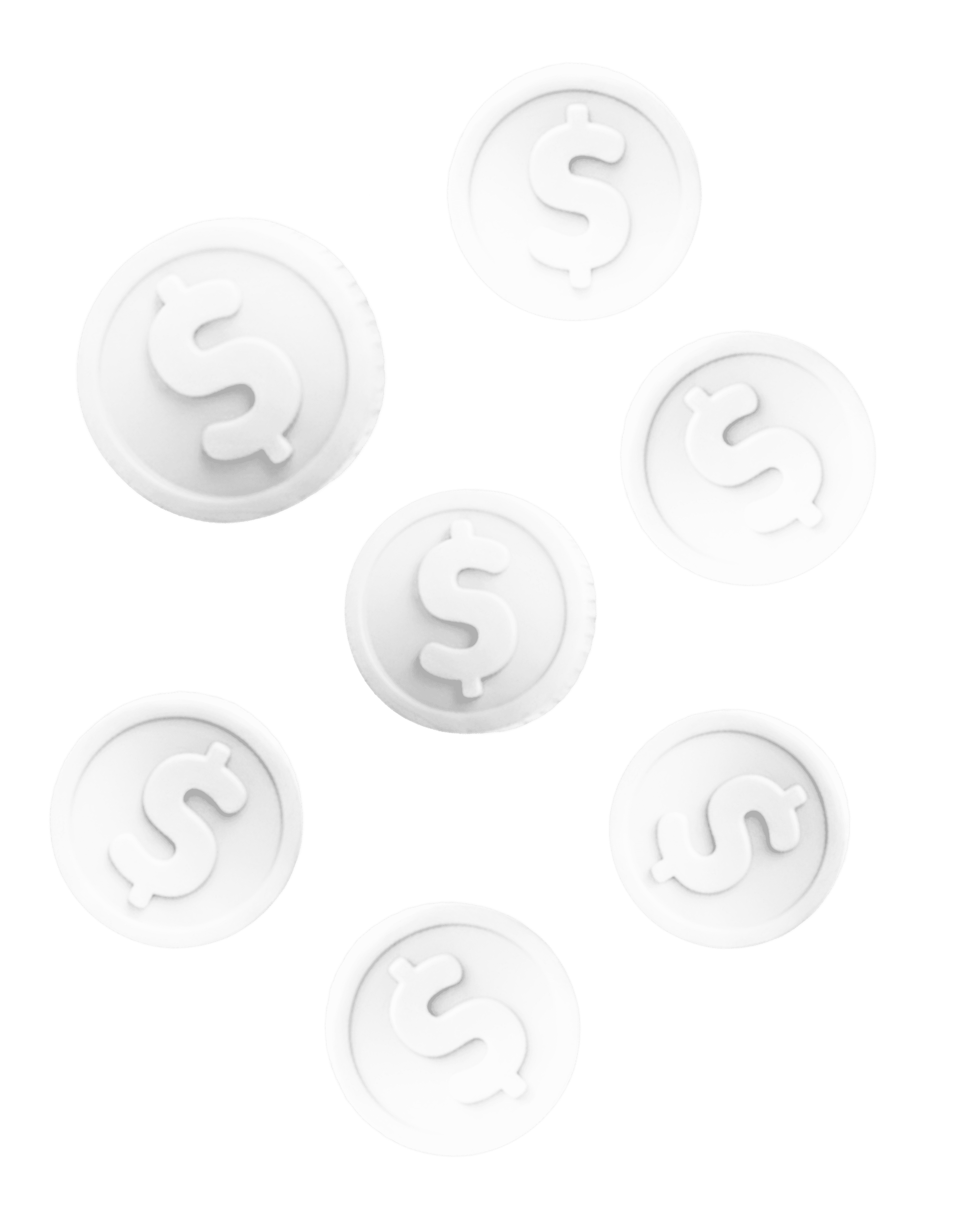 Dollar coins representing commissions